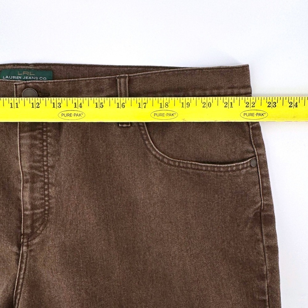 Ralph Lauren Jean Co Women 22W Brown Classic Straight Leg Jean High Rise Stretch - Picture 5 of 8